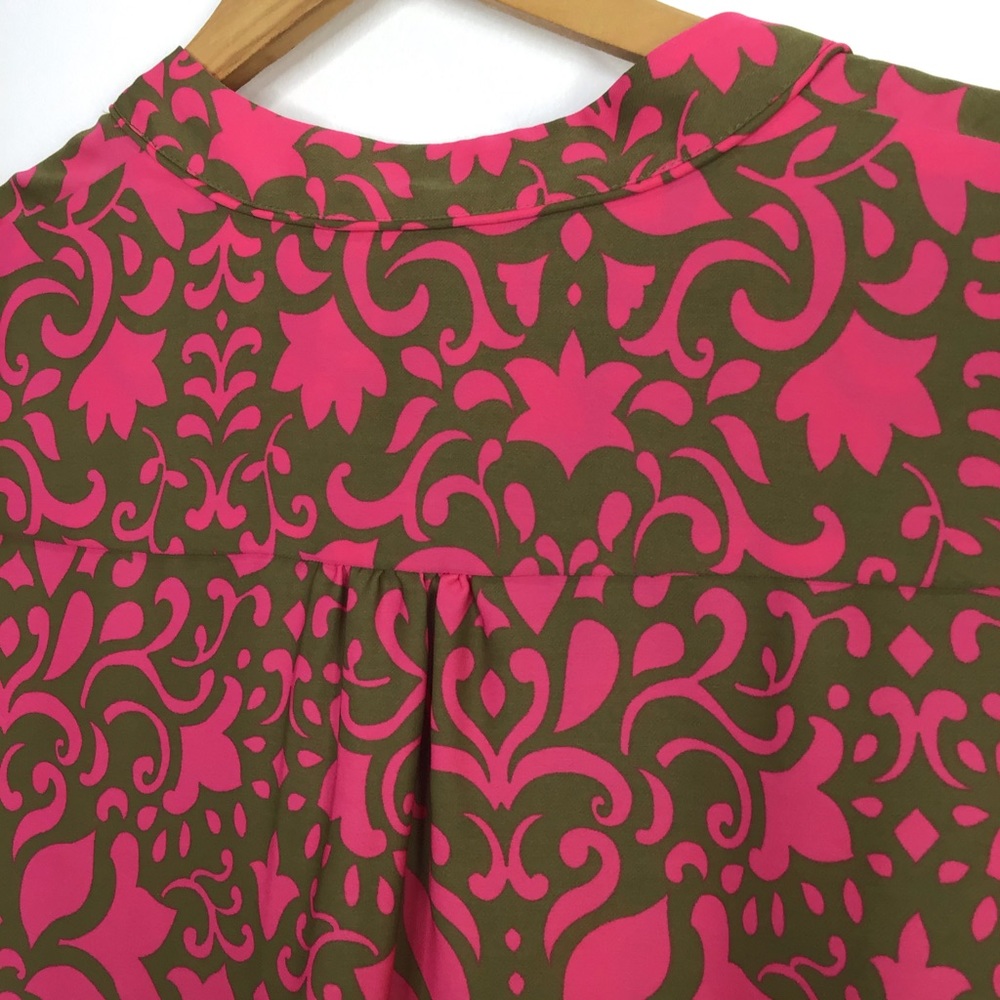 Banana Republic Pink Blouse 3/4 Sleeves buttons womens adult size Small - Picture 6 of 7